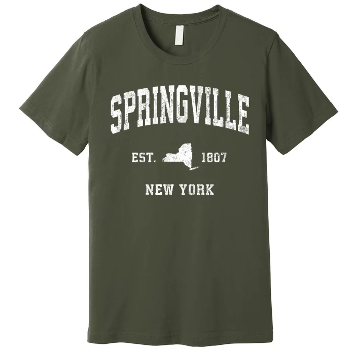 Springville New York Ny Vintage Athletic Premium T-Shirt