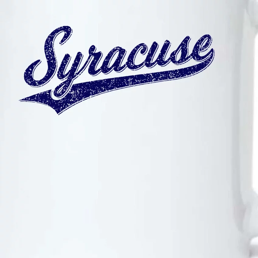 Syracuse New York Varsity Script Classic Sports Jersey Style Black Color Changing Mug