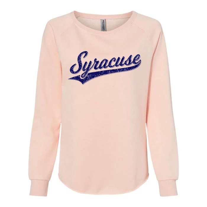 Syracuse New York Varsity Script Classic Sports Jersey Style Womens California Wash Sweatshirt