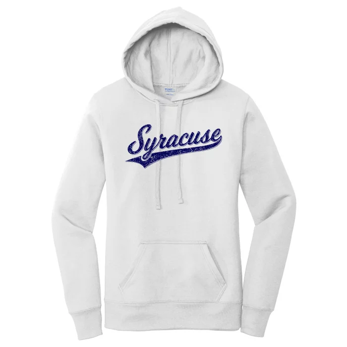 Syracuse New York Varsity Script Classic Sports Jersey Style Women's Pullover Hoodie