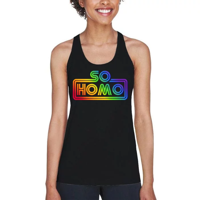 So Homo LGBT Movie Parody Women's Racerback Tank