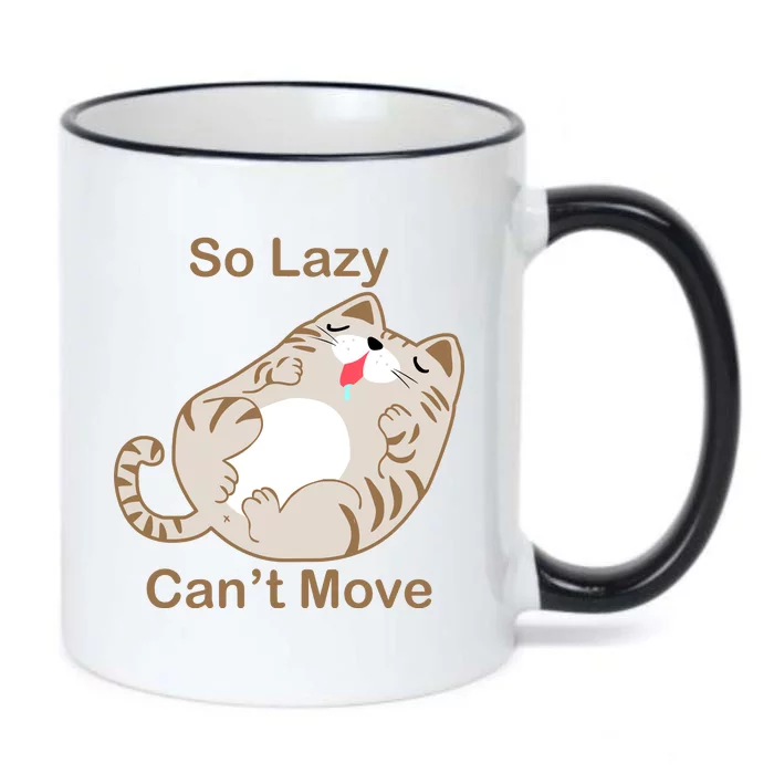 So Lazy Can't Move Funny Fat Cat Black Color Changing Mug