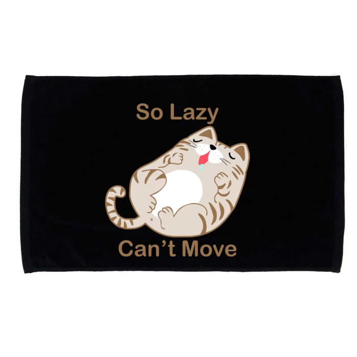 So Lazy Can't Move Funny Fat Cat Microfiber Hand Towel