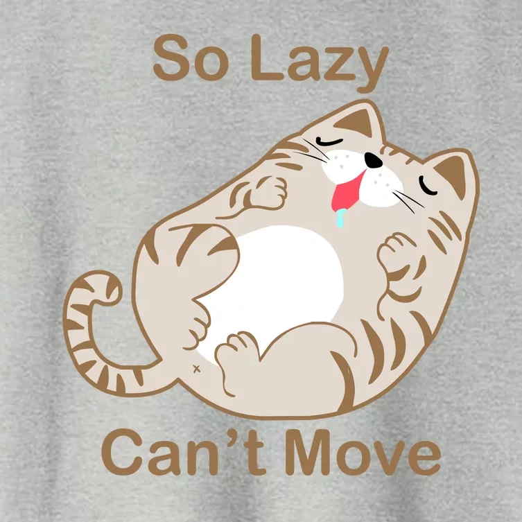 So Lazy Can't Move Funny Fat Cat Women's Crop Top Tee