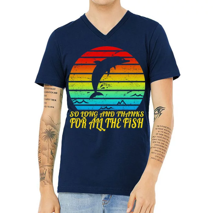 So Long And Thanks For All The Fish V-Neck T-Shirt