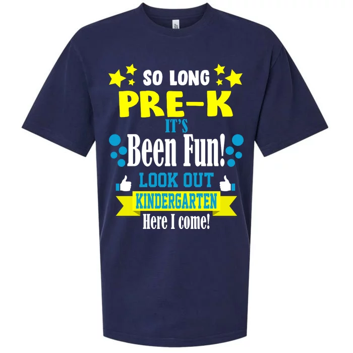 So Long Pre-K It's Been Fun Here I Come Kindergarten Sueded Cloud Jersey T-Shirt