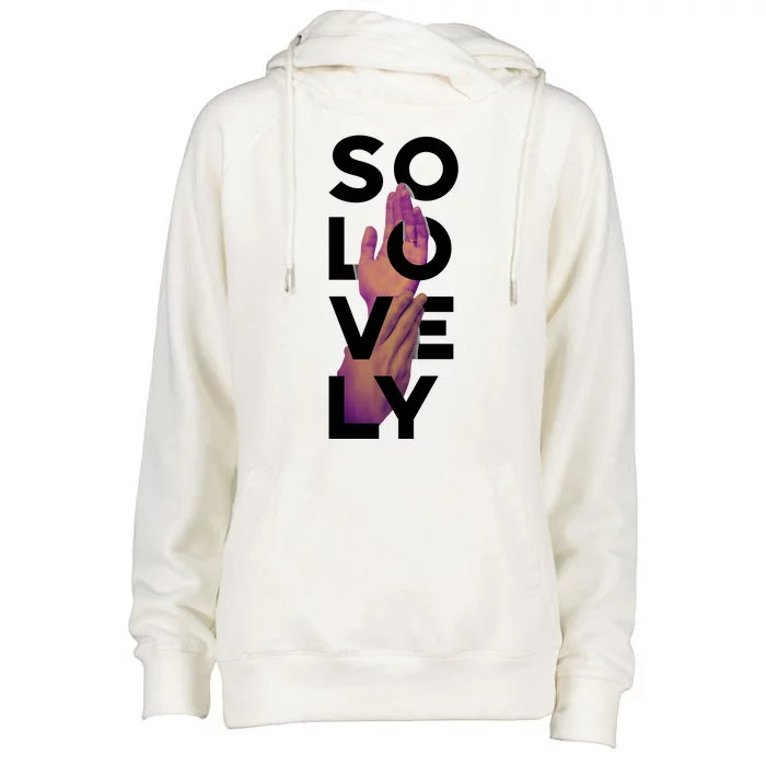 So Lovely Hand Womens Funnel Neck Pullover Hood