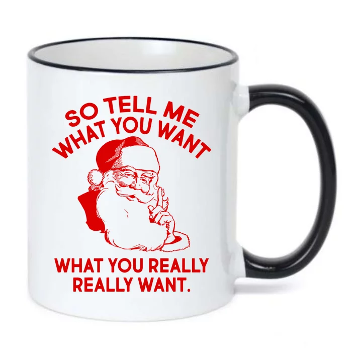 So Tell Me What You Really Want Santa Claus Black Color Changing Mug