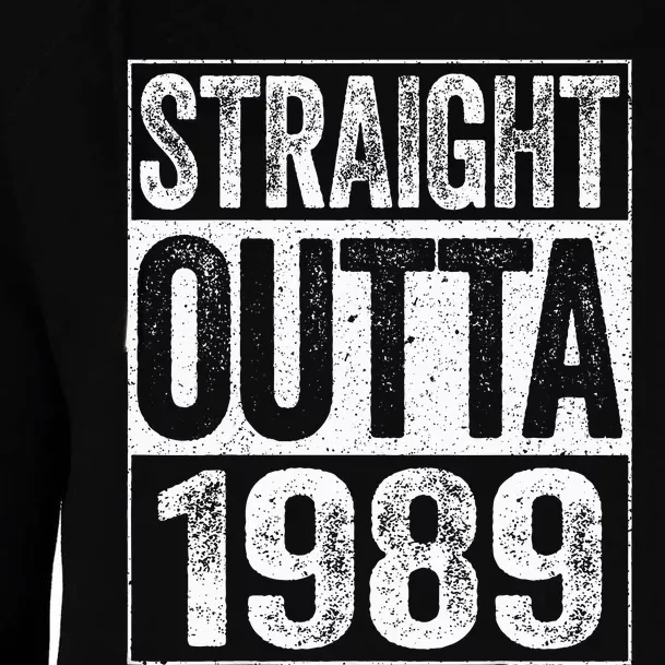 Straight Outta 1989  34th Birthday Womens Funnel Neck Pullover Hood