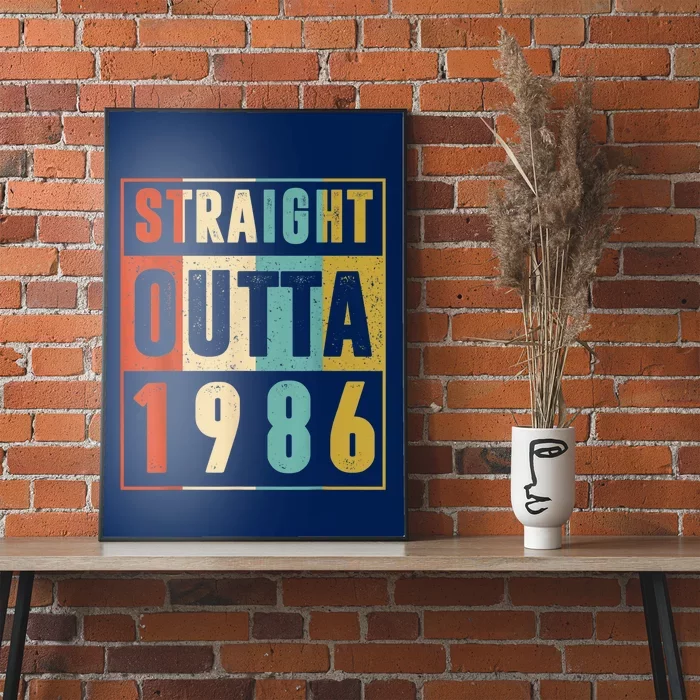 Straight Outta 1986 Shirt 37 Years Old 37th Birthday Retro Poster