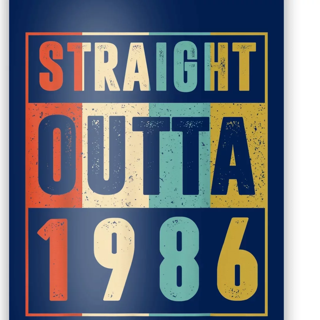 Straight Outta 1986 Shirt 37 Years Old 37th Birthday Retro Poster