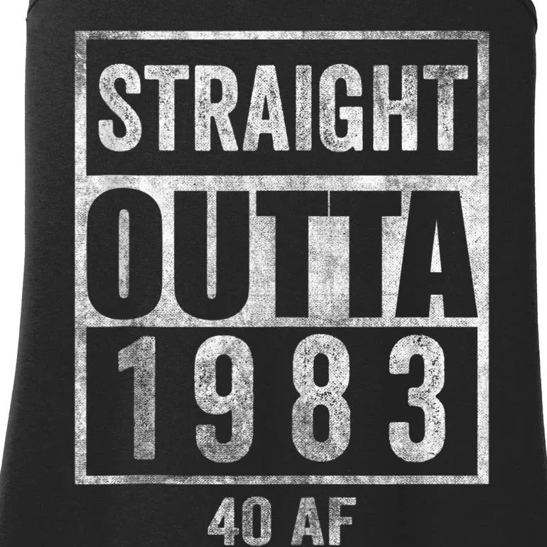 Straight Outta 1983 40 AF 40 years 40th Birthday Funny Gag Ladies Essential Tank