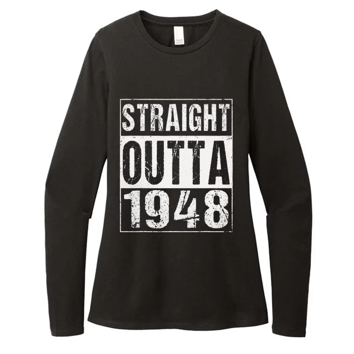 Straight Outta 1948 75th Birthday 75 Years Old Vintage Womens CVC Long Sleeve Shirt