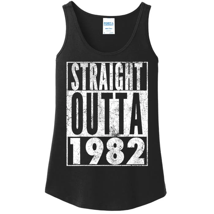 Straight Outta 1982 40th Birthday 40 Years Old Vintage Ladies Essential Tank