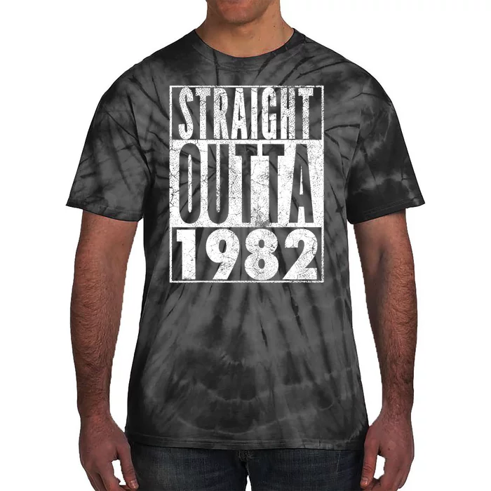 Straight Outta 1982 40th Birthday 40 Years Old Vintage Tie-Dye T-Shirt