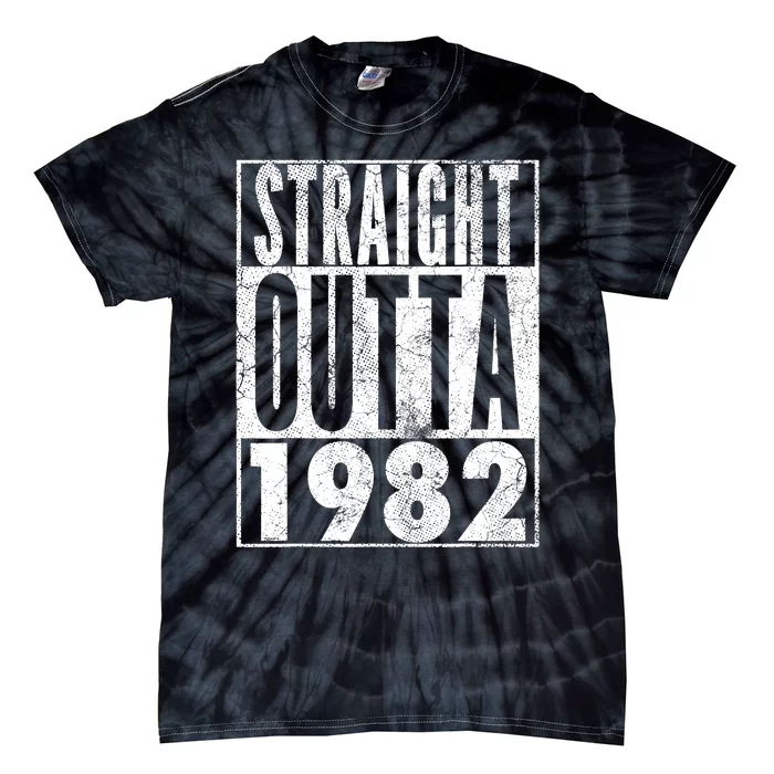 Straight Outta 1982 40th Birthday 40 Years Old Vintage Tie-Dye T-Shirt