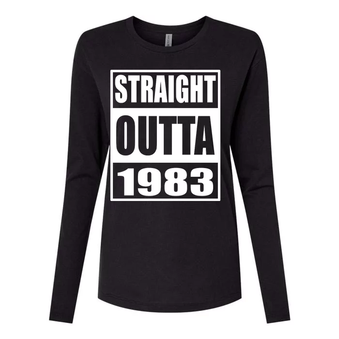 Straight Outta 1983 Year Of Birth Birthday Womens Cotton Relaxed Long Sleeve T-Shirt