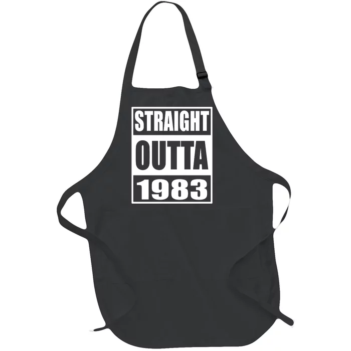 Straight Outta 1983 Year Of Birth Birthday Full-Length Apron With Pocket