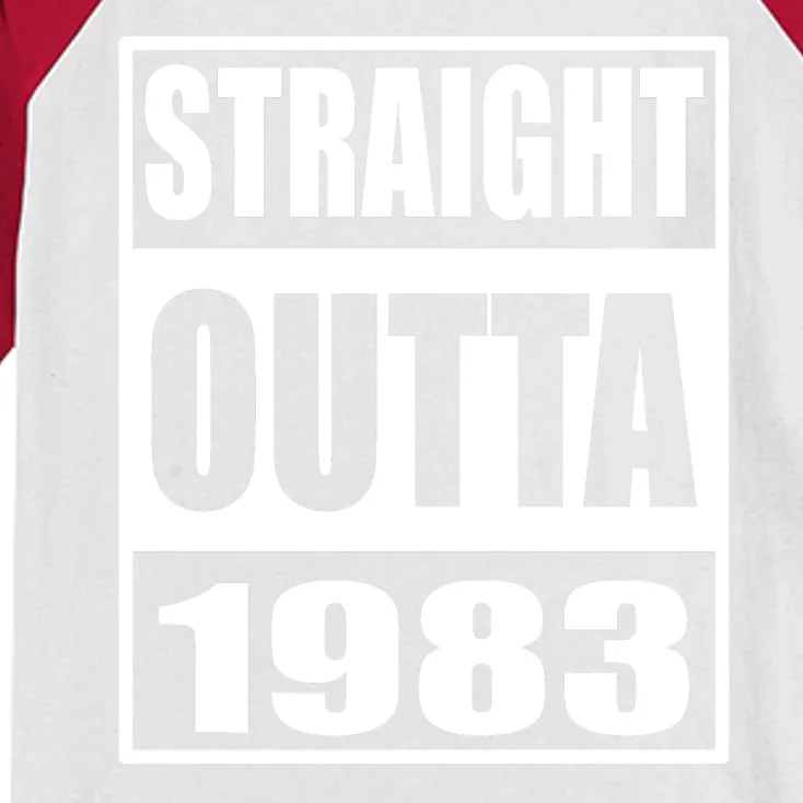 Straight Outta 1983 Year Of Birth Birthday Kids Colorblock Raglan Jersey