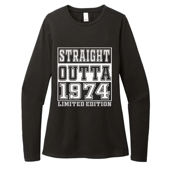 Straight Outta 1974 50th Birthday Gift Womens CVC Long Sleeve Shirt