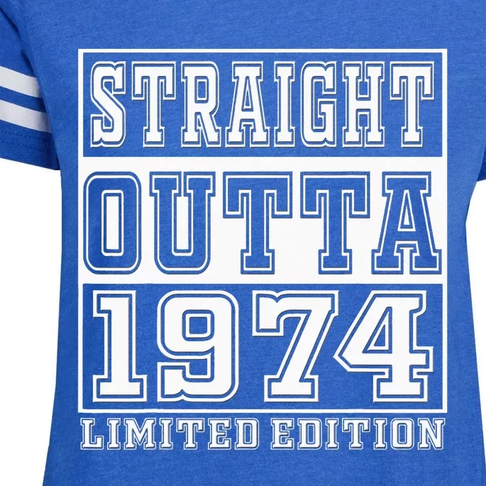 Straight Outta 1974 50th Birthday Gift Enza Ladies Jersey Football T-Shirt