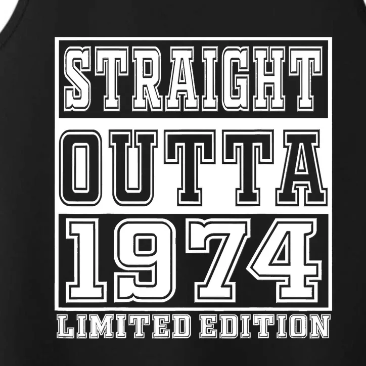 Straight Outta 1974 50th Birthday Gift For Men Women Performance Tank