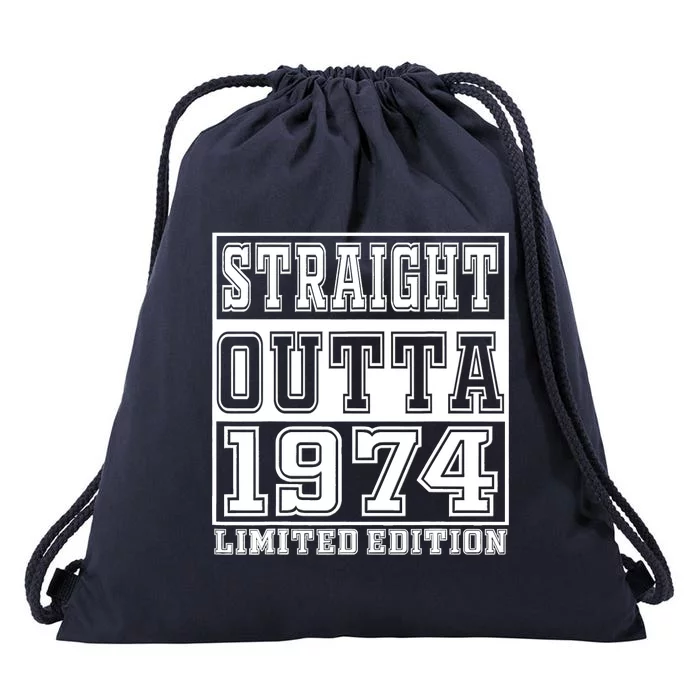 Straight Outta 1974 50th Birthday Gift For Men Women Drawstring Bag