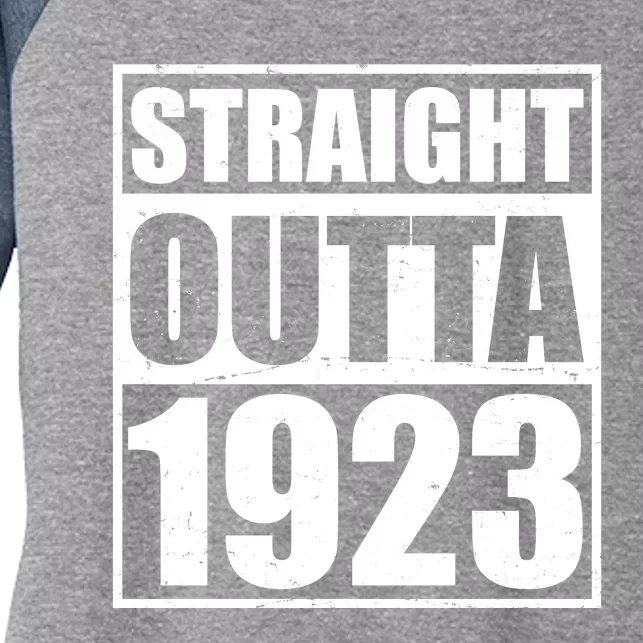 Straight Outta 1923 100th Birthday Women's Tri-Blend 3/4-Sleeve Raglan Shirt