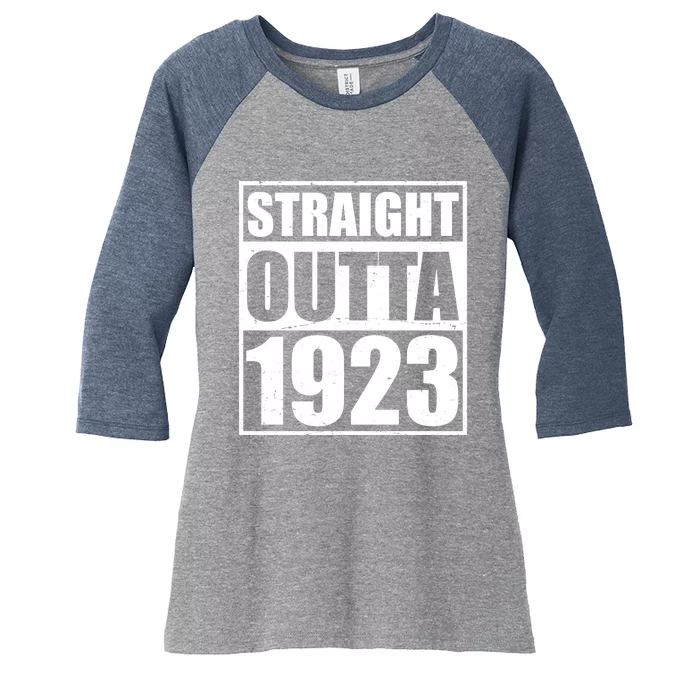 Straight Outta 1923 100th Birthday Women's Tri-Blend 3/4-Sleeve Raglan Shirt