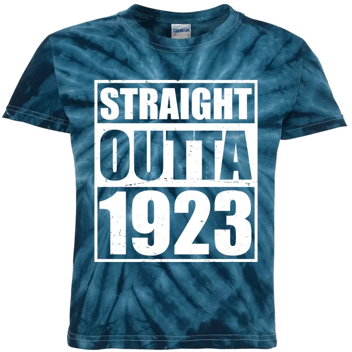 Straight Outta 1923 100th Birthday Kids Tie-Dye T-Shirt