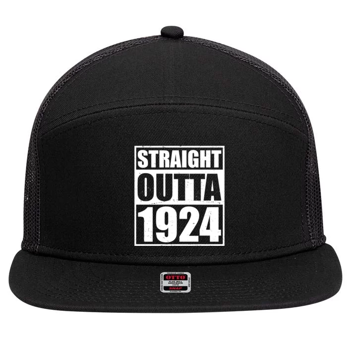 Straight Outta 1924 100th Birthday 7 Panel Mesh Trucker Snapback Hat