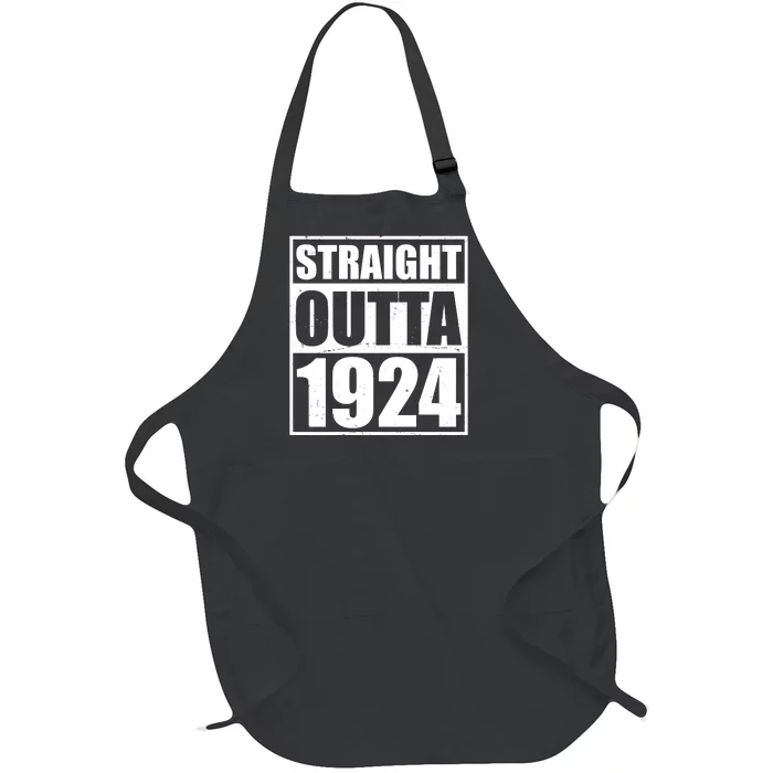 Straight Outta 1924 100th Birthday Full-Length Apron With Pocket