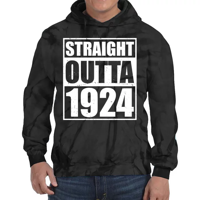 Straight Outta 1924 100th Birthday Tie Dye Hoodie