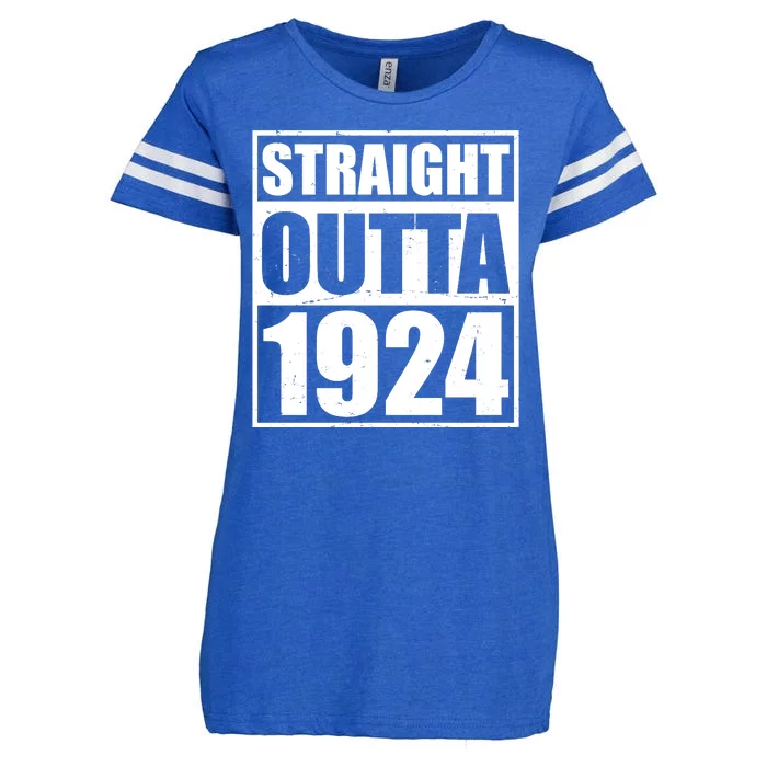 Straight Outta 1924 100th Birthday Enza Ladies Jersey Football T-Shirt