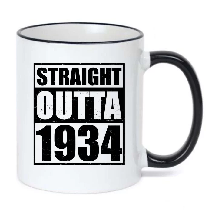 Straight Outta 1934 90th Birthday Black Color Changing Mug