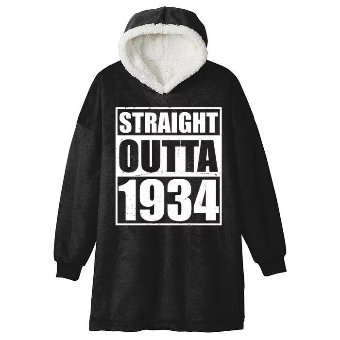 Straight Outta 1934 90th Birthday Hooded Wearable Blanket