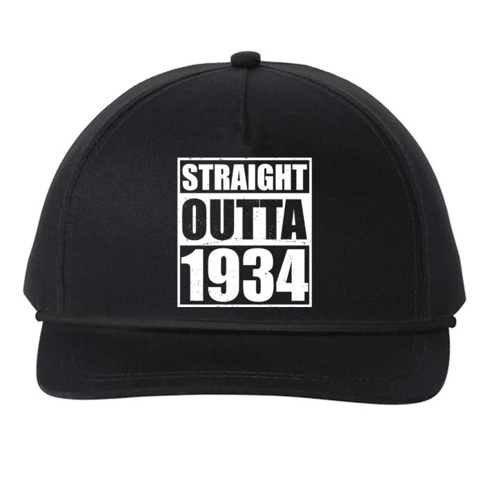 Straight Outta 1934 90th Birthday Snapback Five-Panel Rope Hat