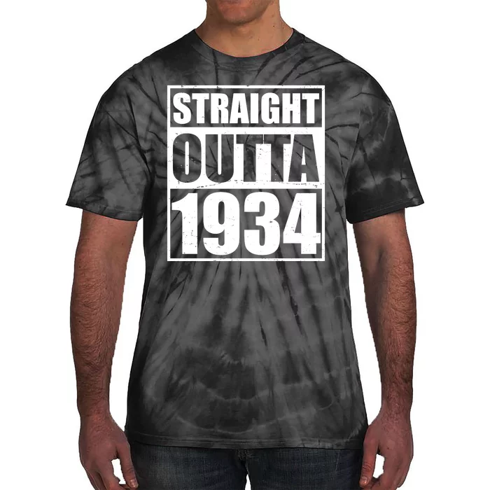 Straight Outta 1934 90th Birthday Tie-Dye T-Shirt