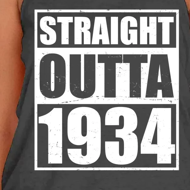 Straight Outta 1934 90th Birthday Women's Knotted Racerback Tank