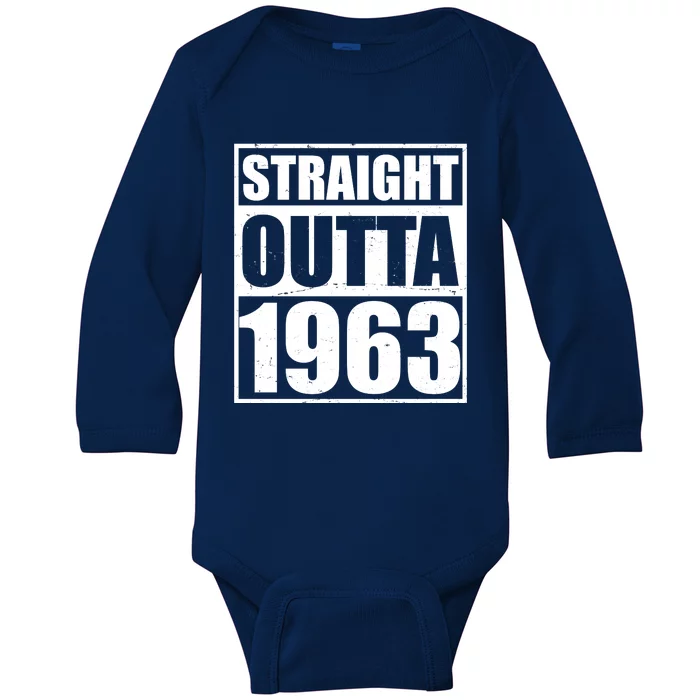 Straight Outta 1963 60th Birthday Baby Long Sleeve Bodysuit