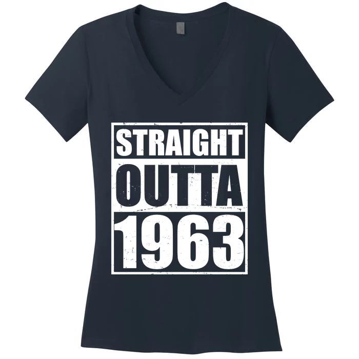 Straight Outta 1963 60th Birthday Women's V-Neck T-Shirt