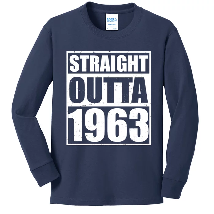 Straight Outta 1963 60th Birthday Kids Long Sleeve Shirt