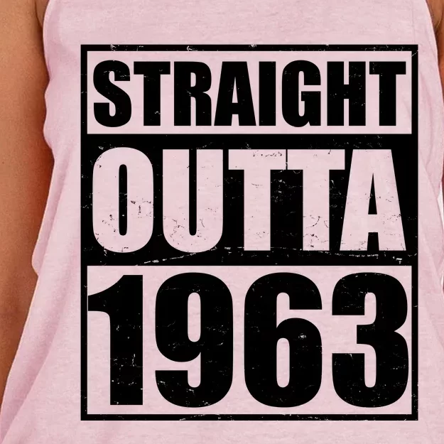 Straight Outta 1963 60th Birthday Women's Knotted Racerback Tank