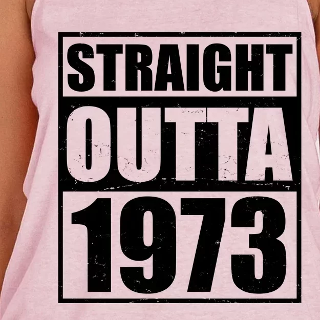 Straight Outta 1973 50th Birthday Women's Knotted Racerback Tank