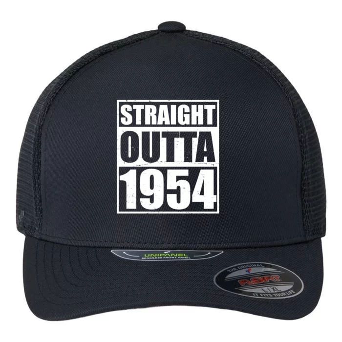 Straight Outta 1954 70th Birthday Flexfit Unipanel Trucker Cap