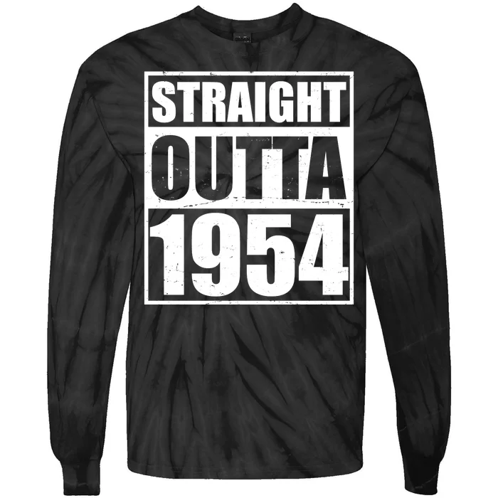 Straight Outta 1954 70th Birthday Tie-Dye Long Sleeve Shirt