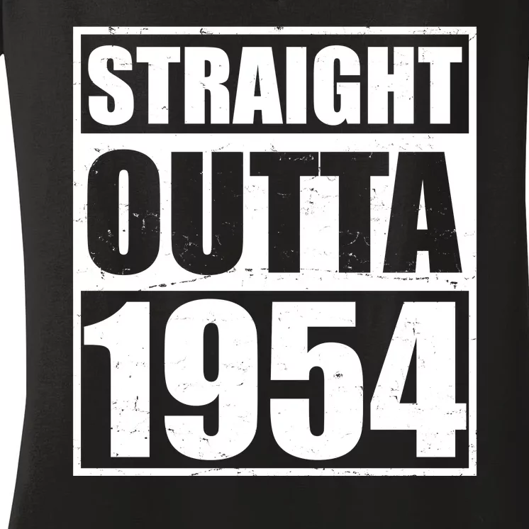 Straight Outta 1954 70th Birthday Women's V-Neck T-Shirt