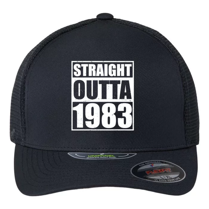 Straight Outta 1983 40th Birthday Flexfit Unipanel Trucker Cap