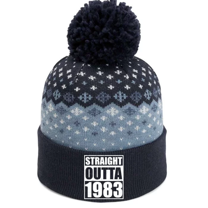 Straight Outta 1983 40th Birthday The Baniff Cuffed Pom Beanie