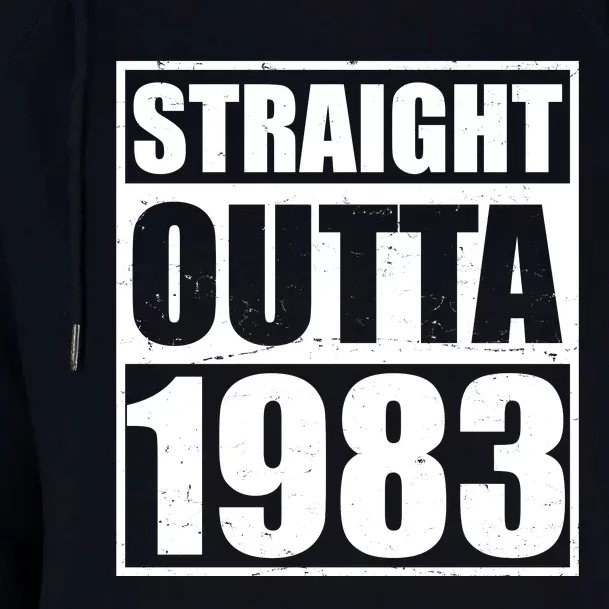 Straight Outta 1983 40th Birthday Womens Funnel Neck Pullover Hood